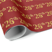 赤、フェイク金ゴールド26位(二十六)イベント ラッピングペーパー (ロールコーナー)