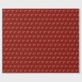 赤、フェイク金ゴールド3位(3位)イベント ラッピングペーパー (フラット)