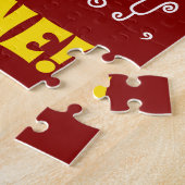 赤、フェイク金ゴールド31番目の誕生日+名前をカスタムするパズル ジグソーパズル (側面)