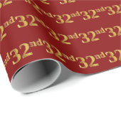 赤、フェイク金ゴールド32番目(32番目)のイベント ラッピングペーパー (ロールコーナー)