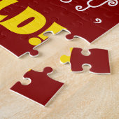 赤、フェイク金ゴールド33番目の誕生日+名前をカスタムするパズル ジグソーパズル (側面)