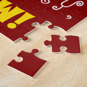 赤、フェイク金ゴールド36番目の誕生日+名前をカスタムするパズル ジグソーパズル (側面)