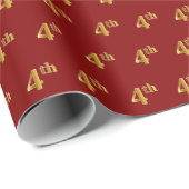 赤、フェイク金ゴールド4位（4位）イベント ラッピングペーパー (ロールコーナー)