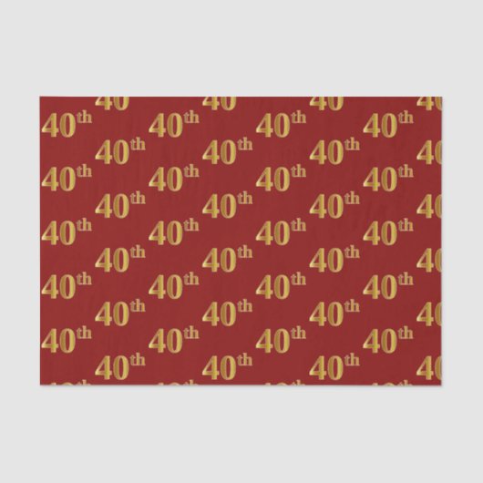 赤、フェイク金ゴールド40位（40位）イベントティッシュペーパー 薄葉紙 (正面)