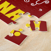 赤、フェイク金ゴールド41番目の誕生日+名前をカスタムするパズル ジグソーパズル (側面)