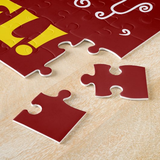 赤、フェイク金ゴールド47番目の誕生日+名前をカスタムするパズル ジグソーパズル (側面)