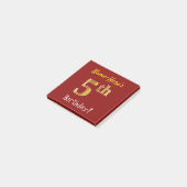 赤、フェイク金ゴールド5番目の誕生日、名前をカスタムする ポストイット (アングル)