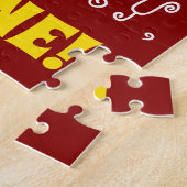 赤、フェイク金ゴールド52番目の誕生日+名前をカスタムするパズル ジグソーパズル (側面)