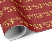 赤、フェイク金ゴールド53位（53位）イベント ラッピングペーパー (ロールコーナー)