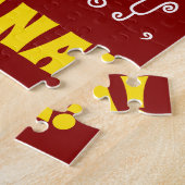 赤、フェイク金ゴールド53番目の誕生日+名前をカスタムするパズル ジグソーパズル (側面)