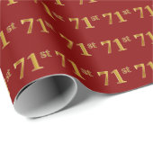 赤、フェイク金ゴールド71位（71位）イベント ラッピングペーパー (ロールコーナー)