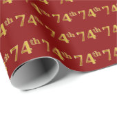 赤、フェイク金ゴールド74位（74位）イベント ラッピングペーパー (ロールコーナー)