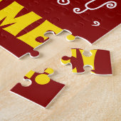 赤、フェイク金ゴールド75番目の誕生日+名前をカスタムするパズル ジグソーパズル (側面)