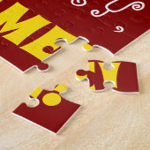 赤、フェイク金ゴールド76番目の誕生日+名前をカスタムするパズル ジグソーパズル (側面)