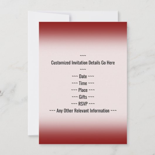 赤、フェイク金ゴールド80番目の誕生祝い+名前 招待状 (裏面)