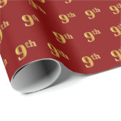 赤、フェイク金ゴールド9位（9位）イベント ラッピングペーパー (ロールコーナー)