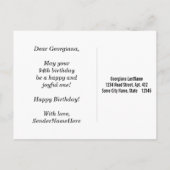 赤、フェイク金ゴールド94番目の誕生日+名前をカスタムする ポストカード (裏面)