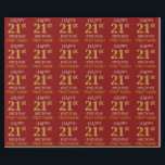 赤、フェイク金ゴールド「HAPPY 21st BIRTHDAY」 ラッピングペーパー<br><div class="desc">このラッピング紙デザインは、「HAPPY 21st BIRTHDAY」のようなメッセージを特徴とし、「21st」は金ゴールドの模倣の外観を持つフェイク。名前と赤パーソナライズされた色の背景も付いている。21歳の誕生日に贈り物をラッ与えプする際に使われるかもしれない。[～Z0000131]</div>