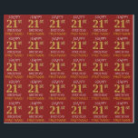 赤、フェイク金ゴールド「HAPPY 21st BIRTHDAY」 ラッピングペーパー<br><div class="desc">このラッピング紙デザインは、「HAPPY 21st BIRTHDAY」のようなメッセージを特徴とし、「21st」は金ゴールドの模倣の外観を持つフェイク。名前と赤パーソナライズされた色の背景も付いている。21歳の誕生日に贈り物をラッ与えプする際に使われるかもしれない。[～Z0000131]</div>
