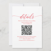 赤 フランス 花 チュール ウェディング 招待状 (裏面)