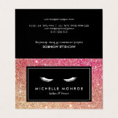 赤/ブロンズ付まつ毛グリッターサロンアフターケア 名刺 (外部フラット)