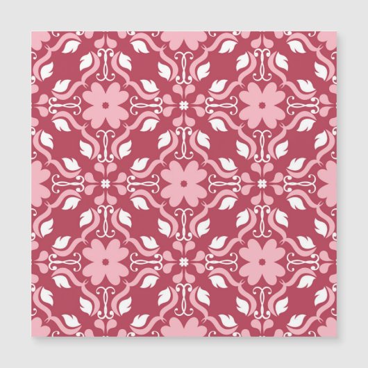 赤、ベージュのフローラ、シームレスな壁紙パターン。 (正面)