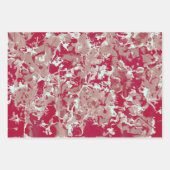 赤+ベージュ大理石ラッピング紙シート ラッピングペーパーシート (正面)