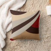 赤、ベージュ、ブラウンモダンデザイン クッション (ブランケット)