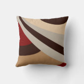 赤、ベージュ、ブラウンモダンデザイン クッション (裏面)