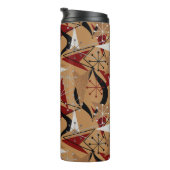 赤、ベージュ、ブラウン、木フェイクの矢印 |原子スタイル タンブラー (回転右)