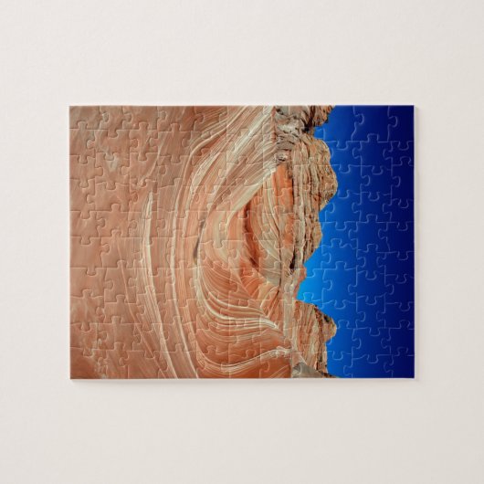 赤、ベージュ、黄色の縞模様が風に巻き付いている ジグソーパズル (横)