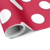 赤+ポルカの白いドット ラッピングペーパー (ロールコーナー)