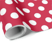 赤+ポルカの白いドット ラッピングペーパー (ロールコーナー)