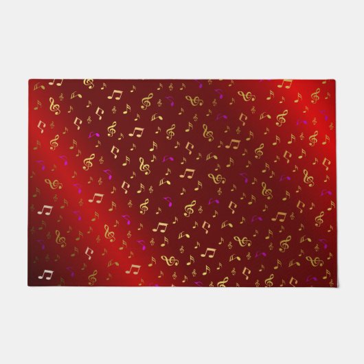 赤，メモ，ミュージカル，メロディー，音楽，サウンド，サイン， ドアマット (正面)
