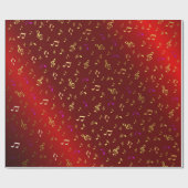 赤，メモ，ミュージカル，メロディー，音楽，サウンド，サイン， ラッピングペーパー (フラット)