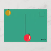 赤、モノグラムの緑、金ゴールドクリスマスオーナメント ポストカード (裏面)