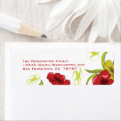 赤+ライムグリーンポピー花住所 シール (インサイチュ)