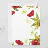 赤+ライムグリーンポピー花結婚式招待状 招待状 (裏面)