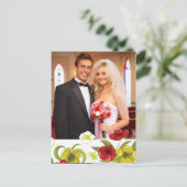 赤+ライムグリーン結婚の花の感謝してい写真: ポストカード (スタンド正面)