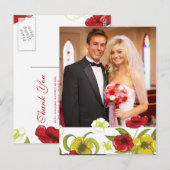 赤+ライムグリーン結婚の花の感謝してい写真: ポストカード (正面/裏面)