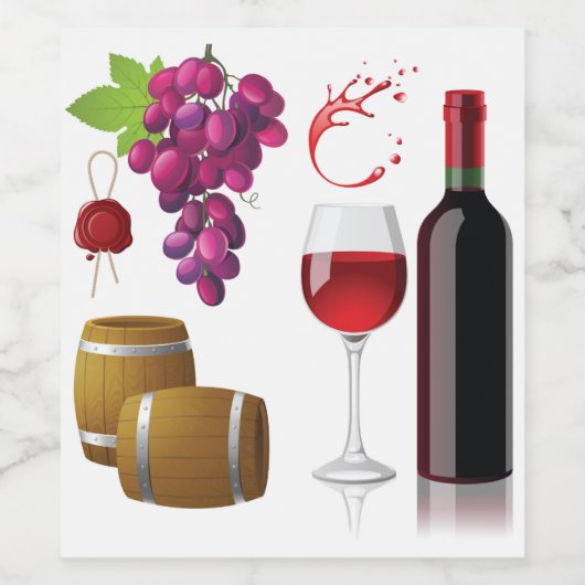 赤 ワインラベル (シングルラベル)