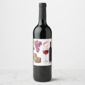 赤 ワインラベル (正面)