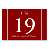 赤、保守的、低鍵の表番号カード テーブルナンバー (正面)