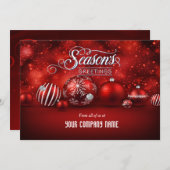 赤《写真》ぼけ味スパークルエレガンス企業の シーズンカード (正面/裏面)