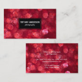 赤《写真》ぼけ味黒パネル 名刺 (正面/裏面)