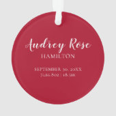 赤|初めてのクリスマスおばあちゃん&じいちゃんの写真 オーナメント (裏面)