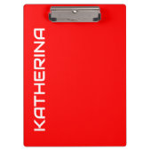 赤 単色 | クラシック 白 名前 クリップボード (正面)