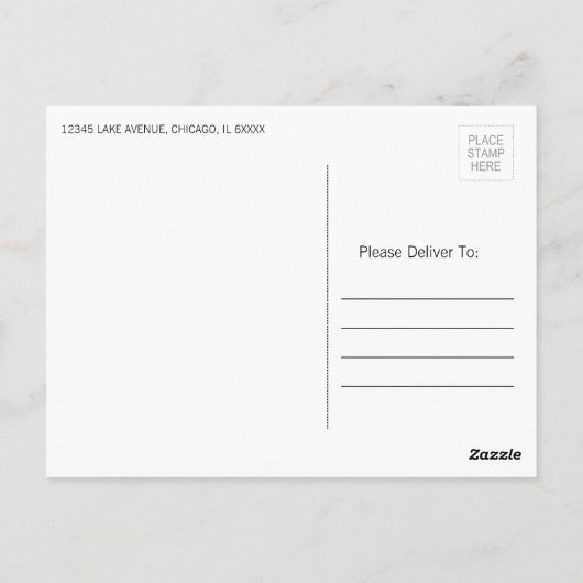 赤・名門私立校風の白・青のプライドありがとうはがき ポストカード (裏面)