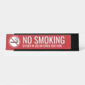 赤 – 喫煙のデスク警告ネームプレートなし デスクネームプレート (正面)