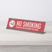 赤 – 喫煙のデスク警告ネームプレートなし デスクネームプレート (正面)